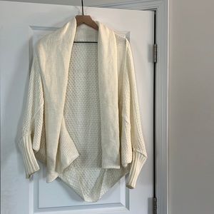 Like New, cream shrug wrap sweater, M